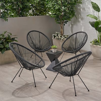 Anson Outdoor Steel/ PE Rattan Hammock Weave Chair (Set of 4) by Christopher Knight Home