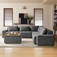 preview thumbnail 4 of 17, Octavio Sectional 5-Seat Modern Modular Sofa With Solid Wood Base and Ottoman by HULALA HOME Grey