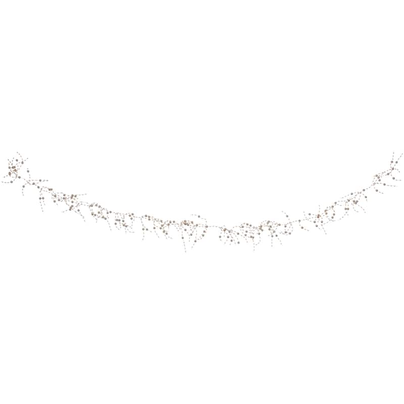 Metallic Rose Gold Beaded Christmas Garland - Unlit - 5'