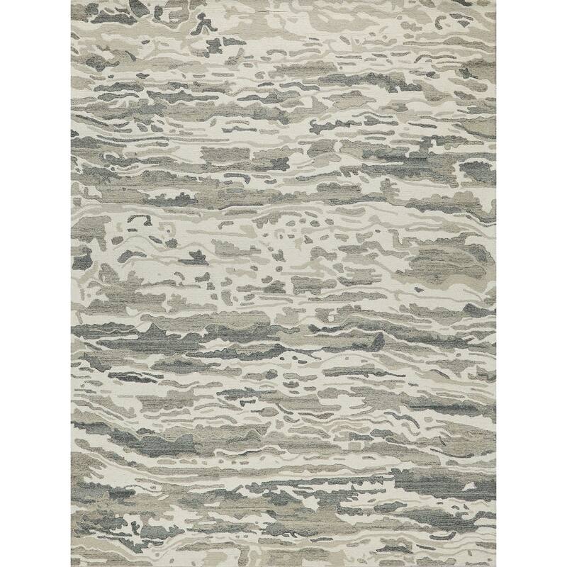 Cortero Handmade Hand Tufted New Zealand Wool Gray/Ivory Area Rug.
