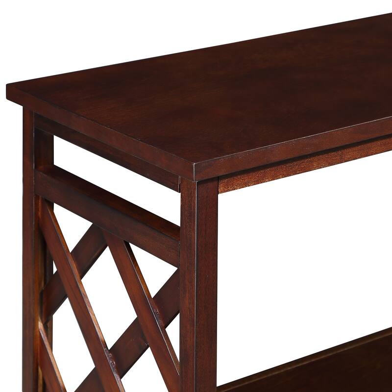 3-Tier Console Sofa Table Hallway Tables with Open Storage Shelf, Bookshelf, Living Room Narrow Accent Entryway Table