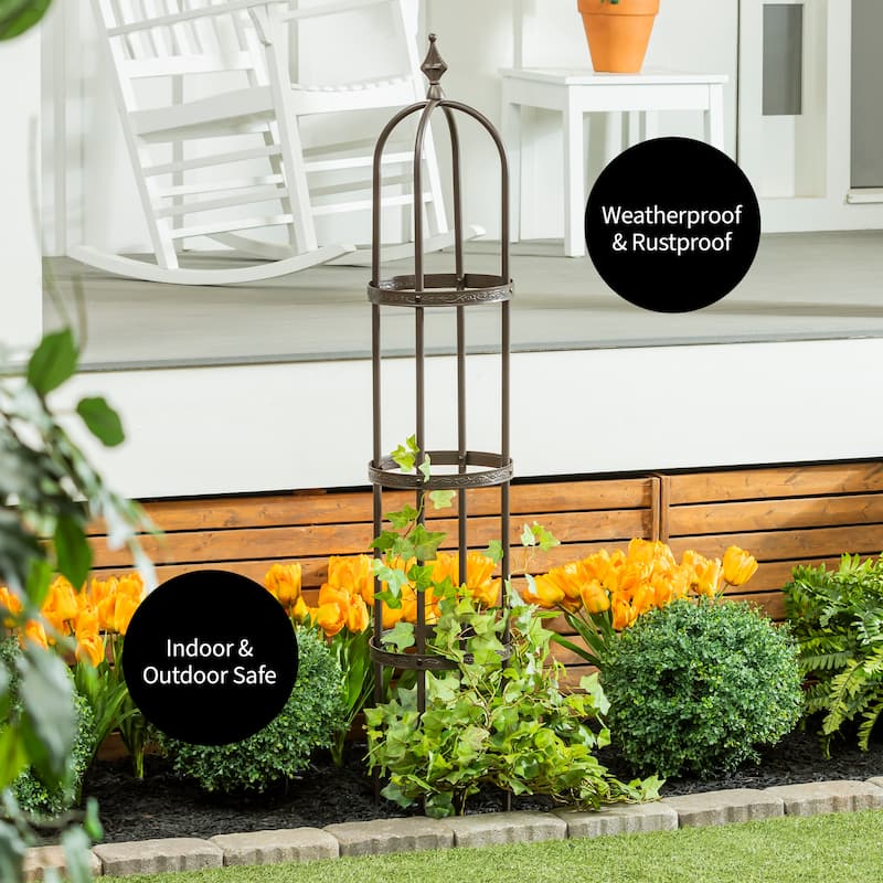5' Powder-Coated Steel Garden Obelisk