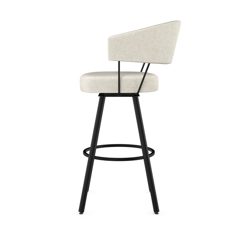 Amisco Corey Swivel Counter and Bar Stool, Upholstered with Metal Legs