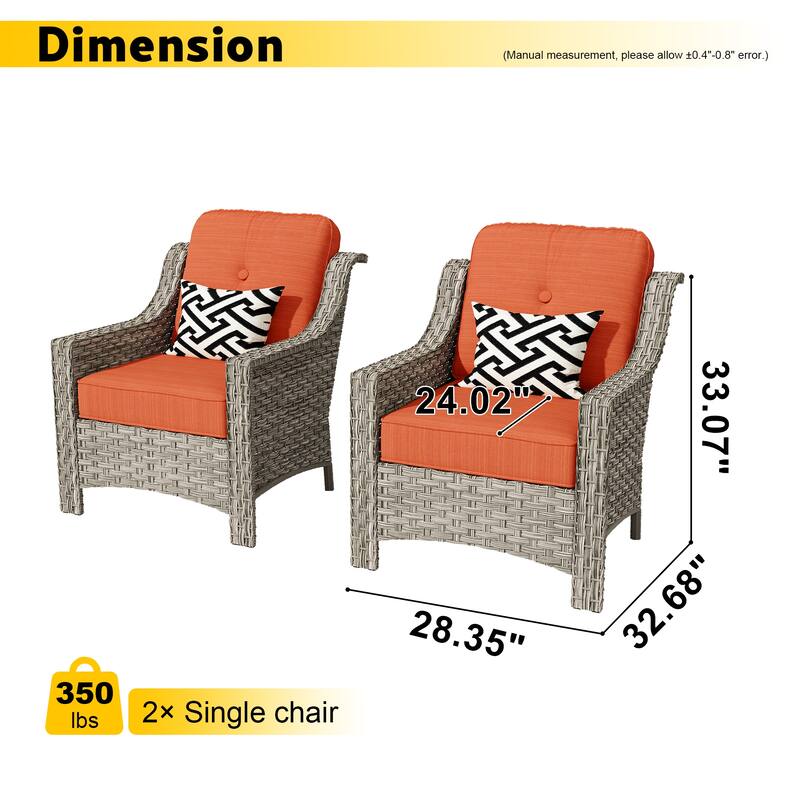 XIZZI 2-piece Patio Furniture Wicker Outdoor Chair Set