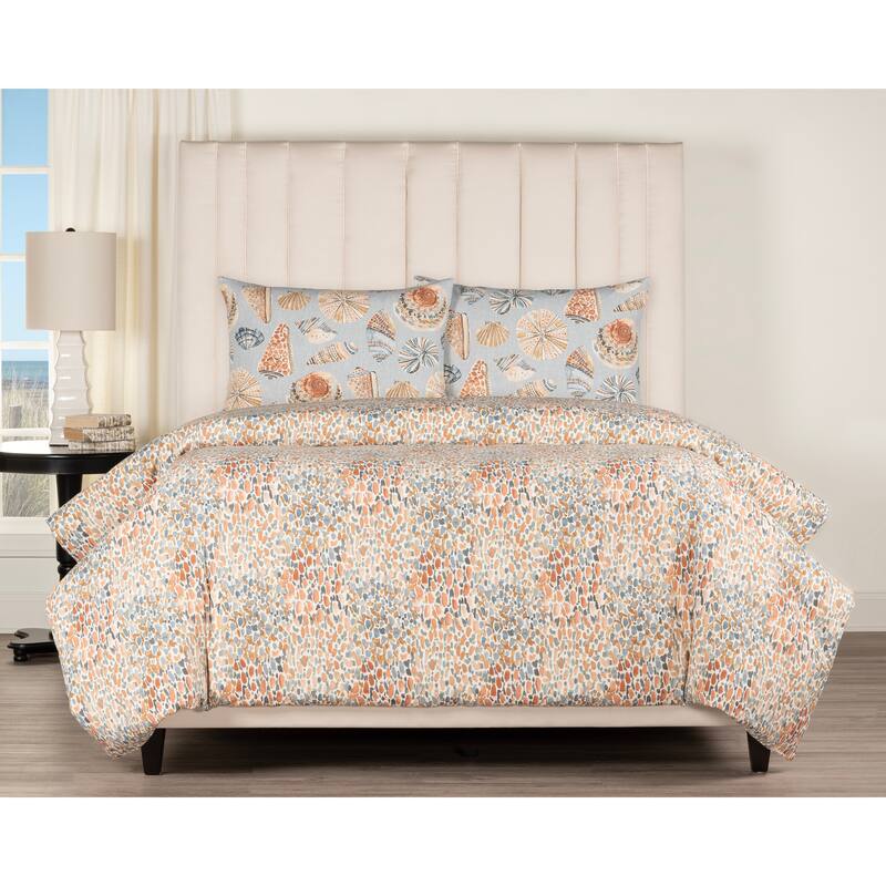Magnolia Home Fashions Waterside Sunset Coastal Duvet cover & shams Set