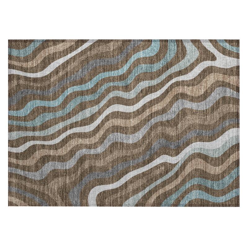 Machine Washable Indoor/ Outdoor Modern Eureka Chantille Rug