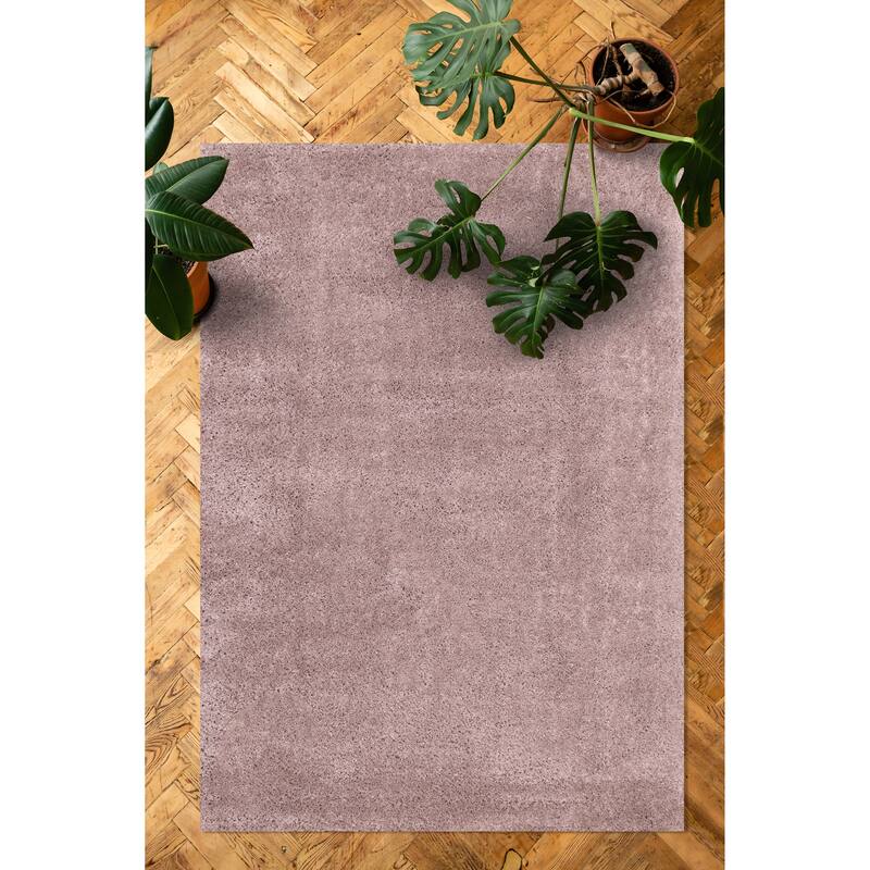 Taylor Collection - Plush Pink Shag Area Rug