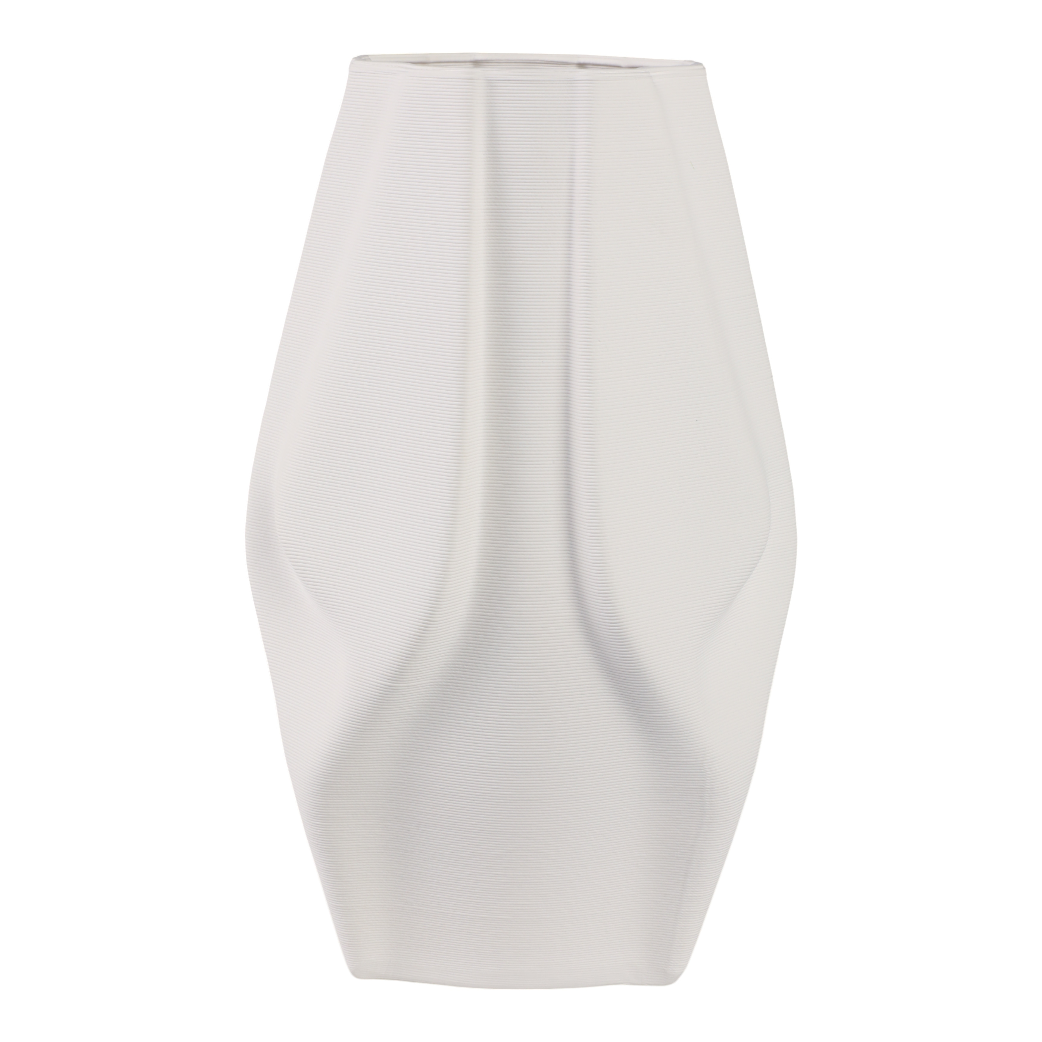 Modern Porcelain Vase with Sculpted Geometric Design Decorative Accent