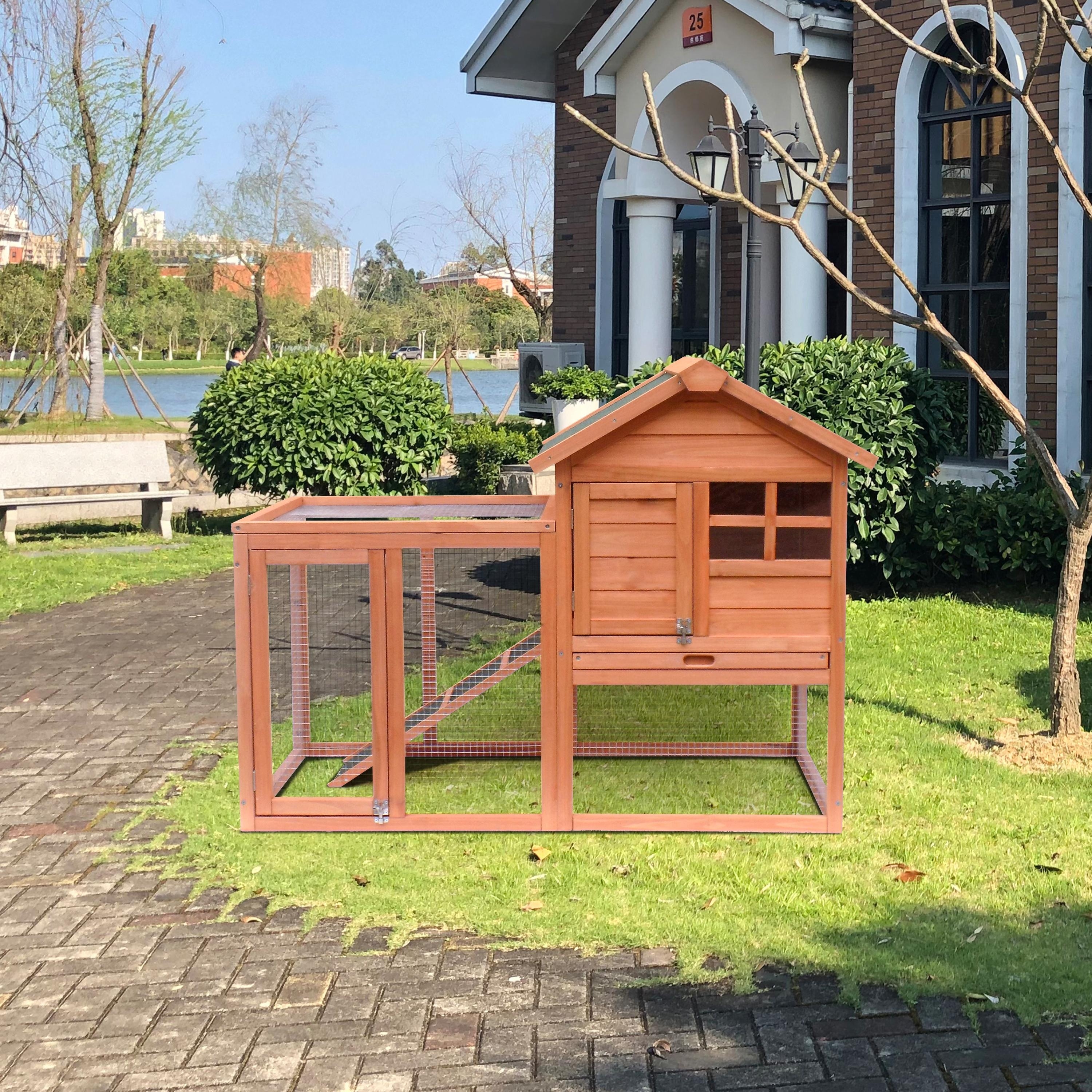 Rabbit and chicken wooden coop best sale