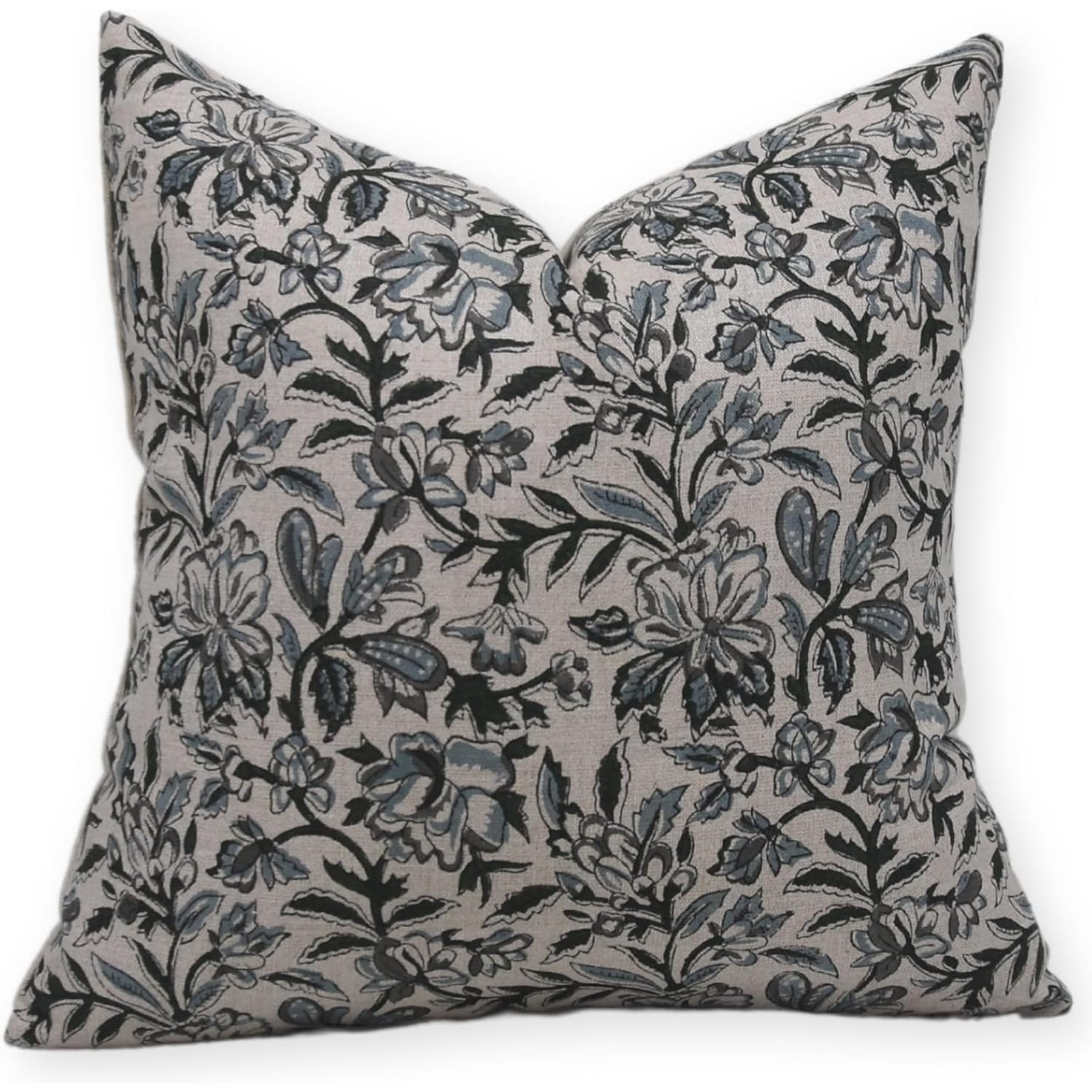 Fabdivine Pure Linen Block Print Pillow Cover Sofa Couch Accent, Kudrat