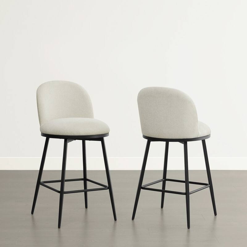 Beverly Swivel Counter Bar Stool Set 26 in Barstools with Metal Frame