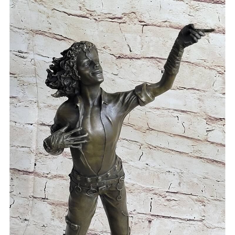 Handmade Bronze Statue Young Michael Jackson Musician Sculpture Gift