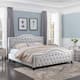 Virgil Upholstered Traditional King Bed by Christopher Knight Home - Light Grey