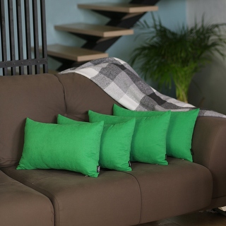 ApolenaSolid Color Decorative Lumbar Lumbar Throw Pillow Covers Green