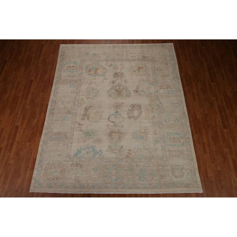 Vegetable Dye Oushak Rug Hand-knotted Wool Carpet - 8'3"x 10'0"