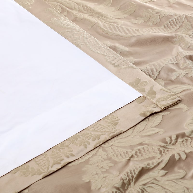 Exclusive Fabrics Magdelena Damask Faux Silk Jacquard Curtains - Single Panel Drapes (1 Panel)