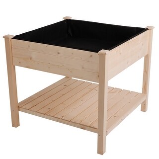 Daily Boutik FarmHome Square Fir Wooden Raised Garden Planter Box - 36 ...