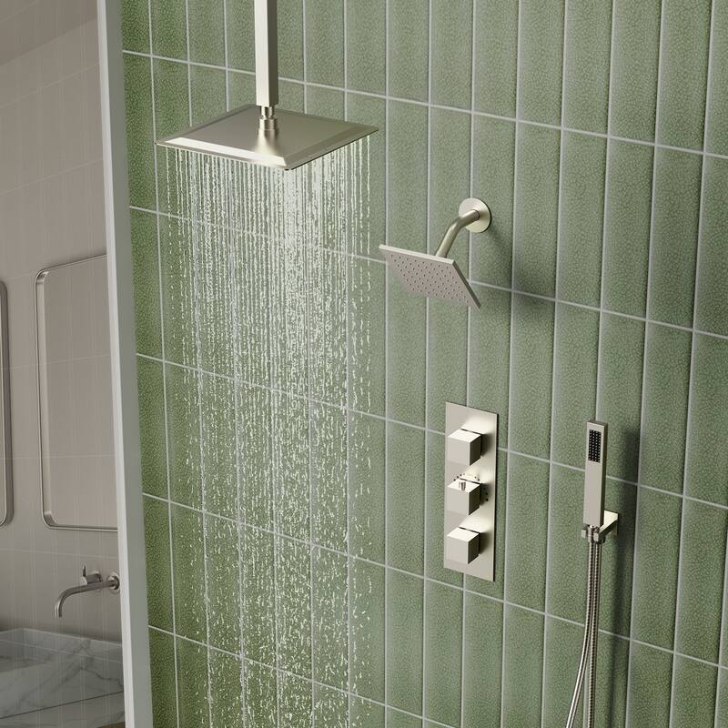 12" and 6" Dual Shower Heads With Themostatic Rough in-Valve