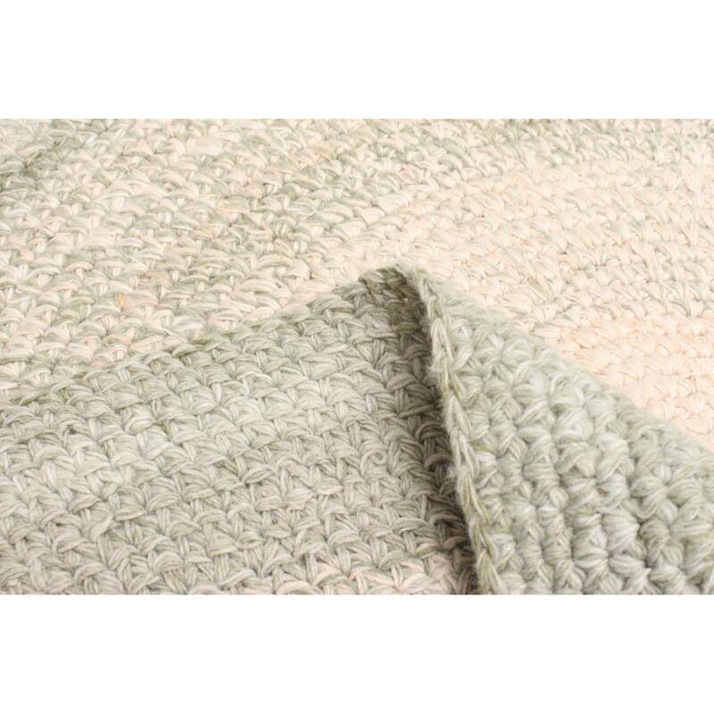 ECARPETGALLERY Braid weave Sienna Beige Wool Rug - 3'11 x 3'11