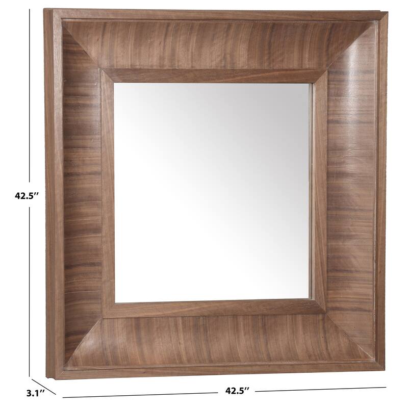 SAFAVIEH Couture Kaya 42.5-inch Square Wood Mirror - 42.5"W x 3.1"D x 42.5"H