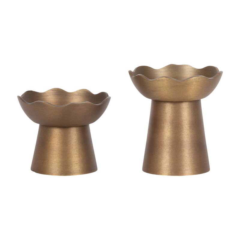 Kate and Laurel Alessia Metal Pillar Candle Holder Set - 2 Piece