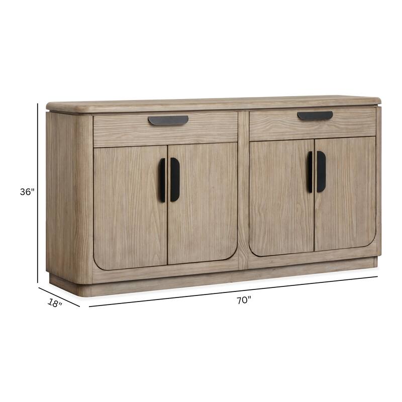 Magnussen Home Braelyn Dorian Grey Server - 70''W x 18''D x 36''H