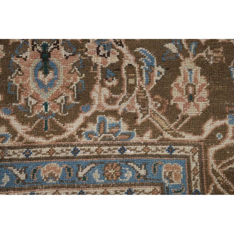 Traditional Kashan Persian Vintage Area Rug Hand-Knotted Wool Carpet - 7'7"x 11'0"