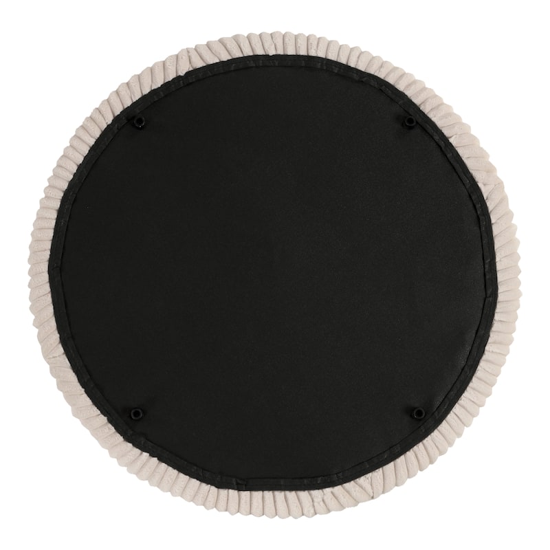 24/7 Shop At Home Modern Round Chenille Storage Ottoman