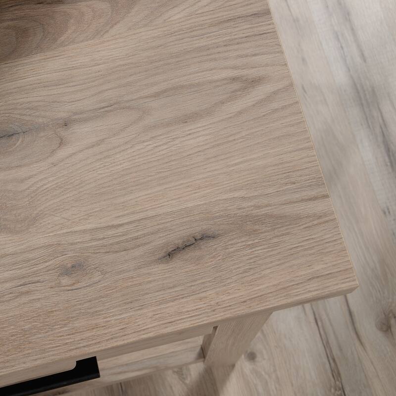 Engineered Wood Transitional L-Shaped Desk with File Drawer And Lower Shelf, Brown