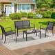 preview thumbnail 1 of 14, Bonosuki 4 Pieces Patio Furniture Sets Textilene Bistro Sets