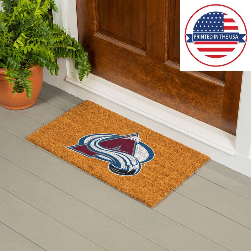 Coir Door Mat, 16"x 28", Colorado Avalanche - 28" x 16"