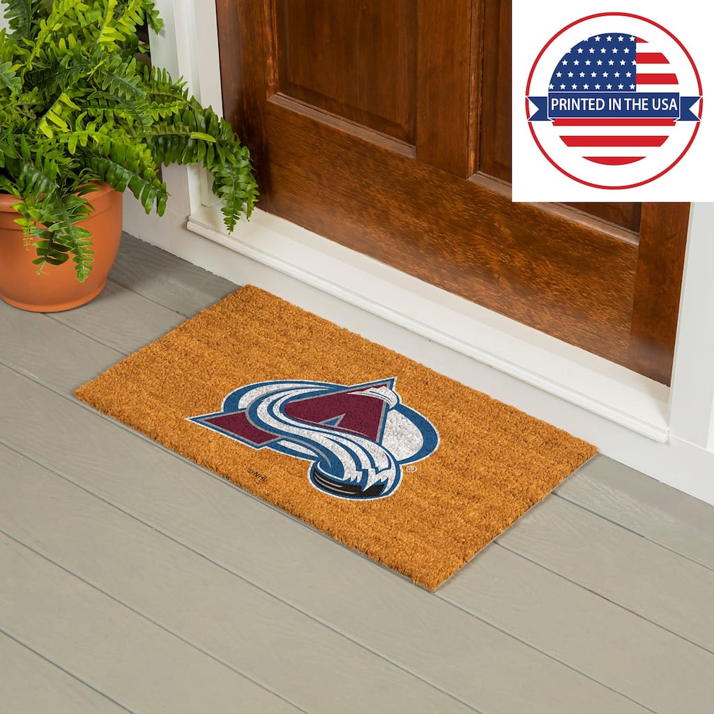 Coir Door Mat, 16"x 28", Colorado Avalanche - 28" x 16"