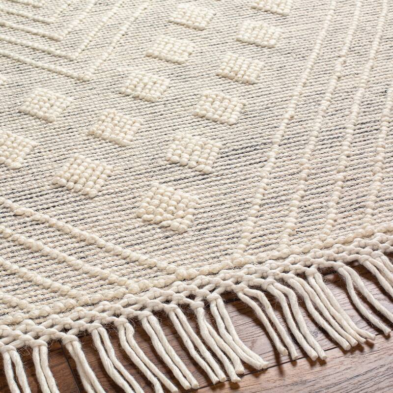 Livabliss Hanoch Handmade Diamond Jute & Wool Area Rug