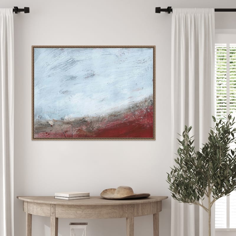 Crimson Horizon by Deb Chaney (30 x 23 in.), Framed Canvas Wall Art Print