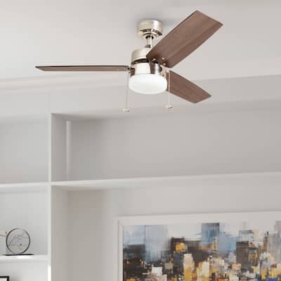 Copper Grove Glenfaba 42-inch Brushed Nickel Ceiling Fan with 3 Barnwood Blades