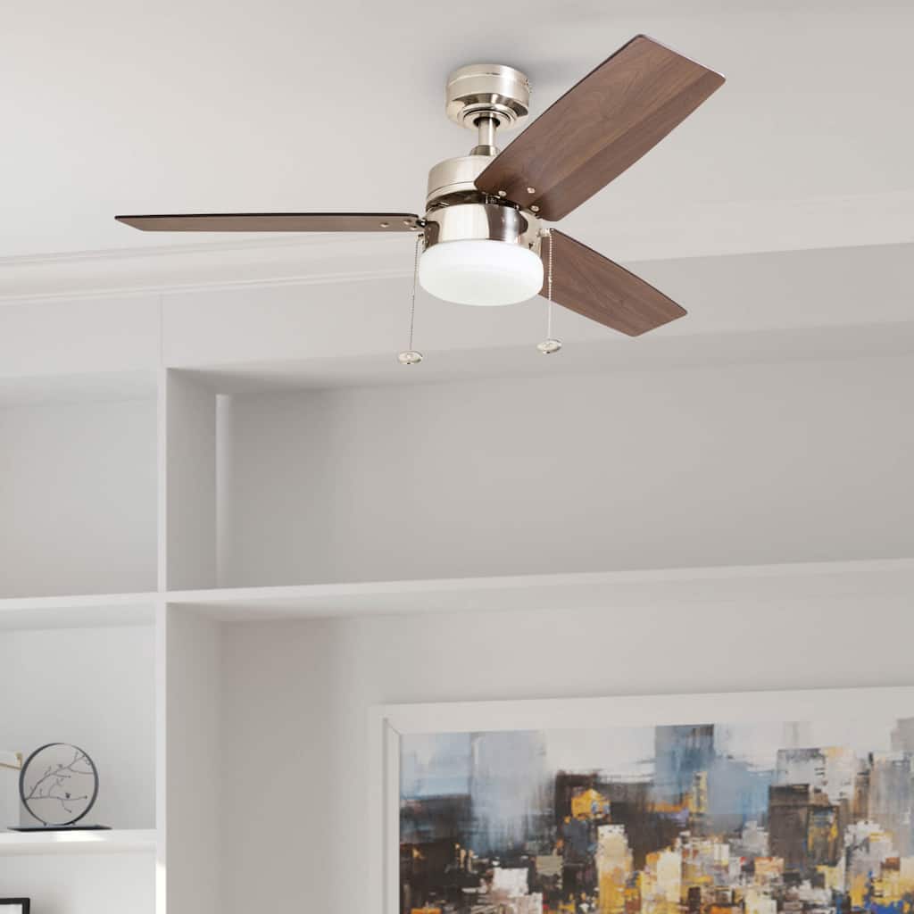 Copper Grove Glenfaba 42-inch Brushed Nickel Ceiling Fan with 3 Barnwood Blades