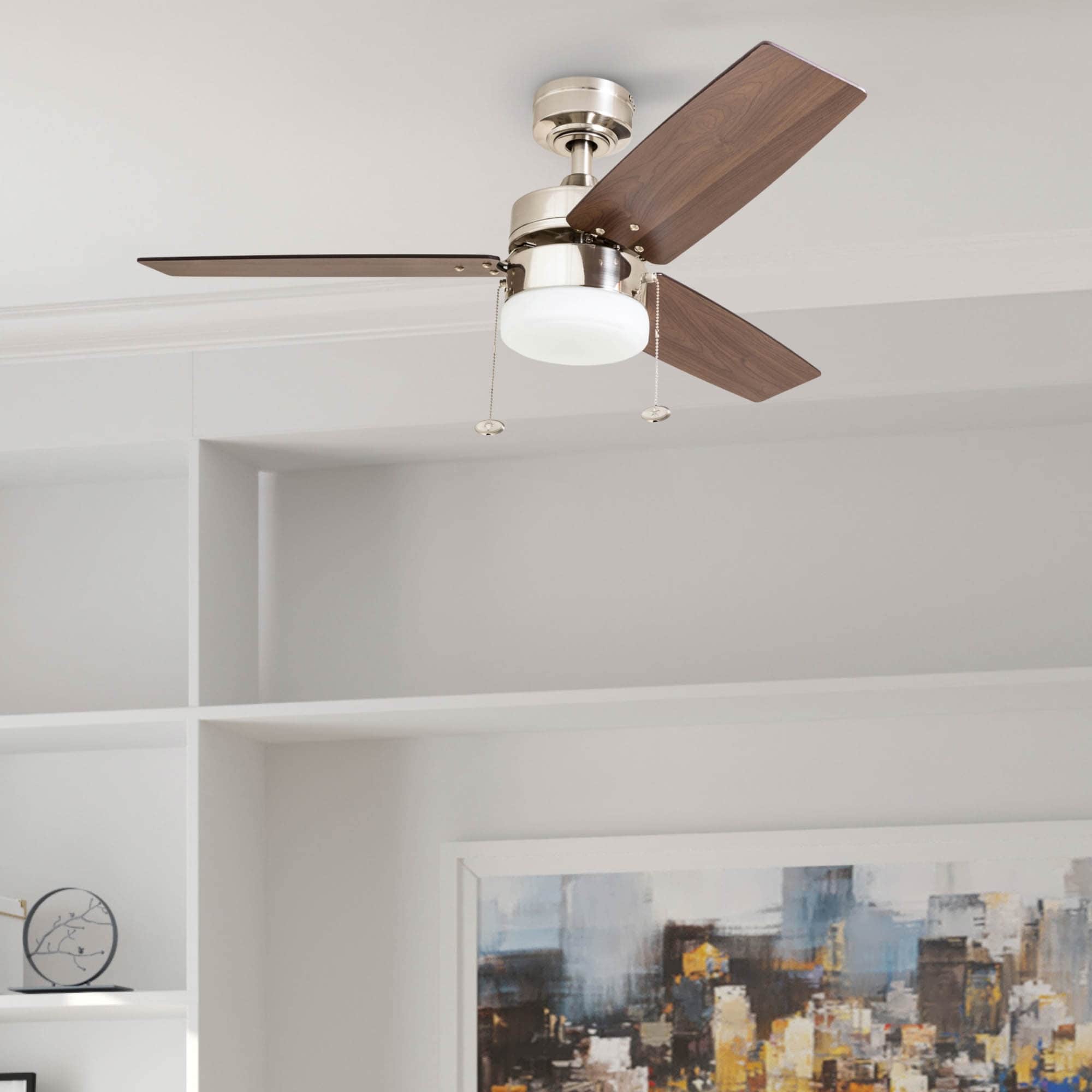 Copper Grove Glenfaba 42-inch Brushed Nickel Ceiling Fan with 3 Barnwood Blades - Brushed Nickel