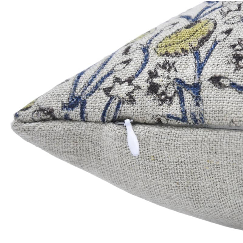 Linen Square Block print pillow Cover - Pishta