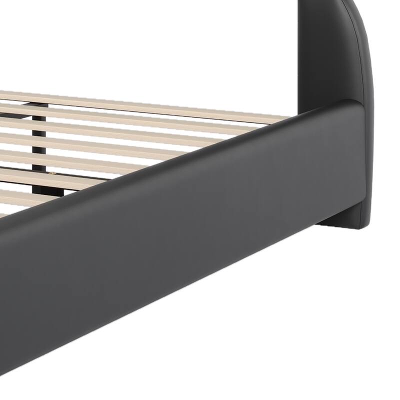 Stylish PU Leather Upholstered Platform Bed - No Box Spring Needed