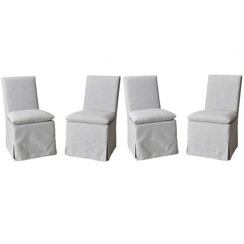 KINWELL Performance Fabric Slipcover Dining Chair Side Chair With Casters