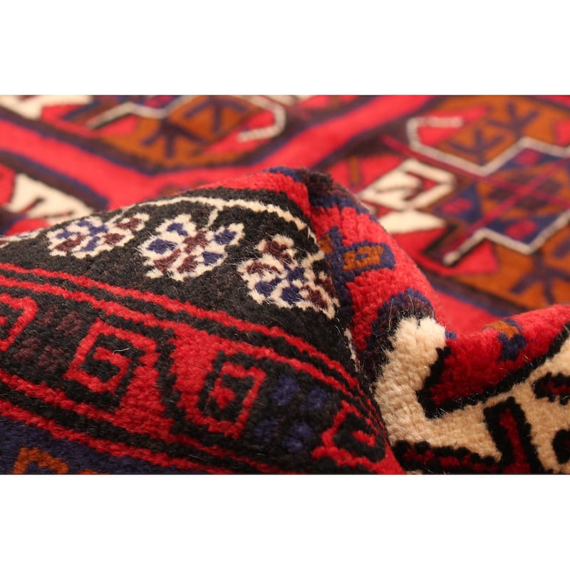 ECARPETGALLERY Hand-knotted Teimani Red Wool Rug - 3'8 x 7'0