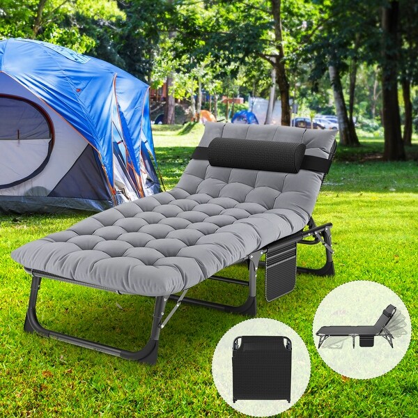 DoCred Upgraded Thicked Folding Camping Cot with Mattress - Bed