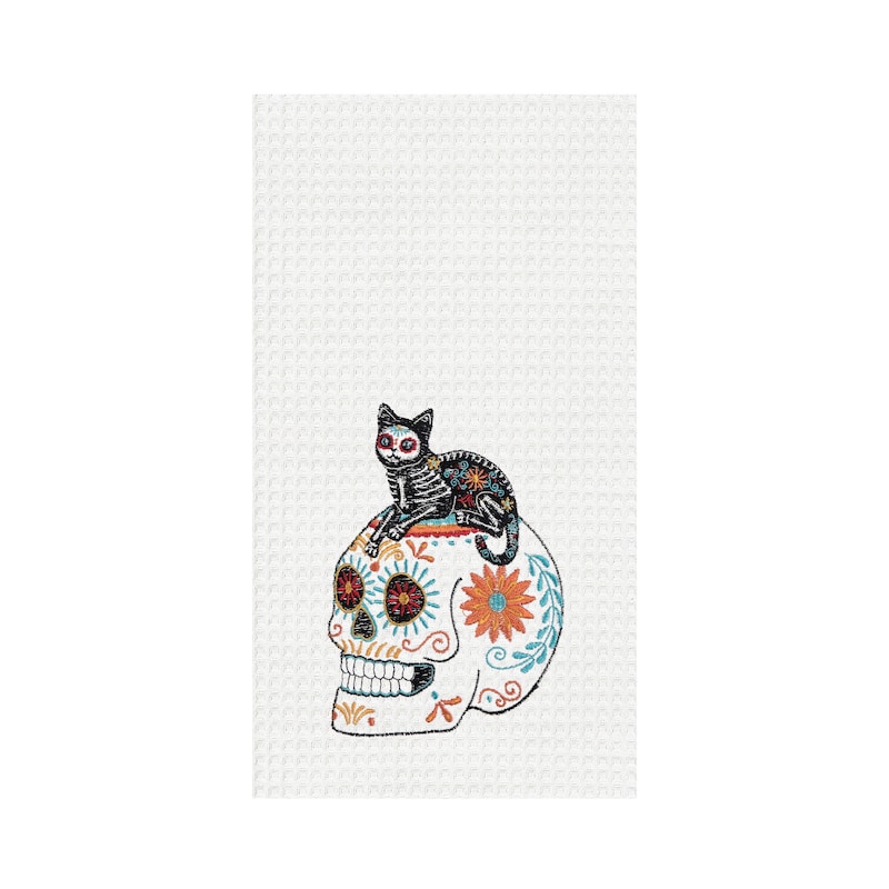 Feline Sugar Skull Towel