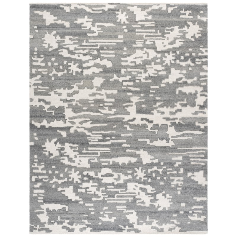SAFAVIEH Handmade Chatham Ivika Abstract Wool Rug - 8' x 10' - Grey/Ivory