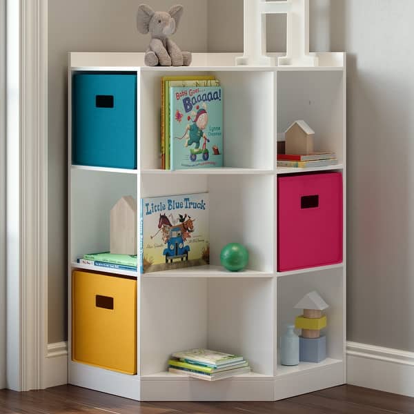 slide 2 of 12, RiverRidge Kids Corner Playroom Cabinet with 6 Toy Storage Cubbies and 3 Angled Shelves White