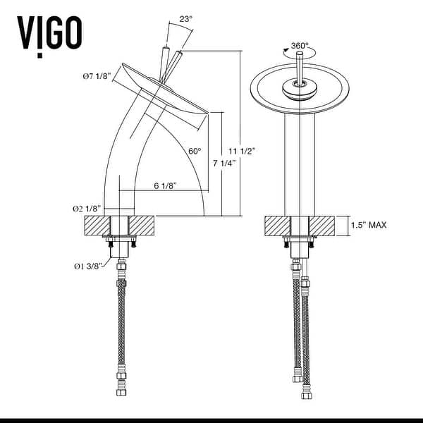 VIGO Waterfall 12" H Single Handle Single Hole Bathroom Vessel Faucet ...
