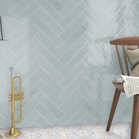 The Tile Life Waverly 3" x 12" Ceramic Ocean Marble Look Tile