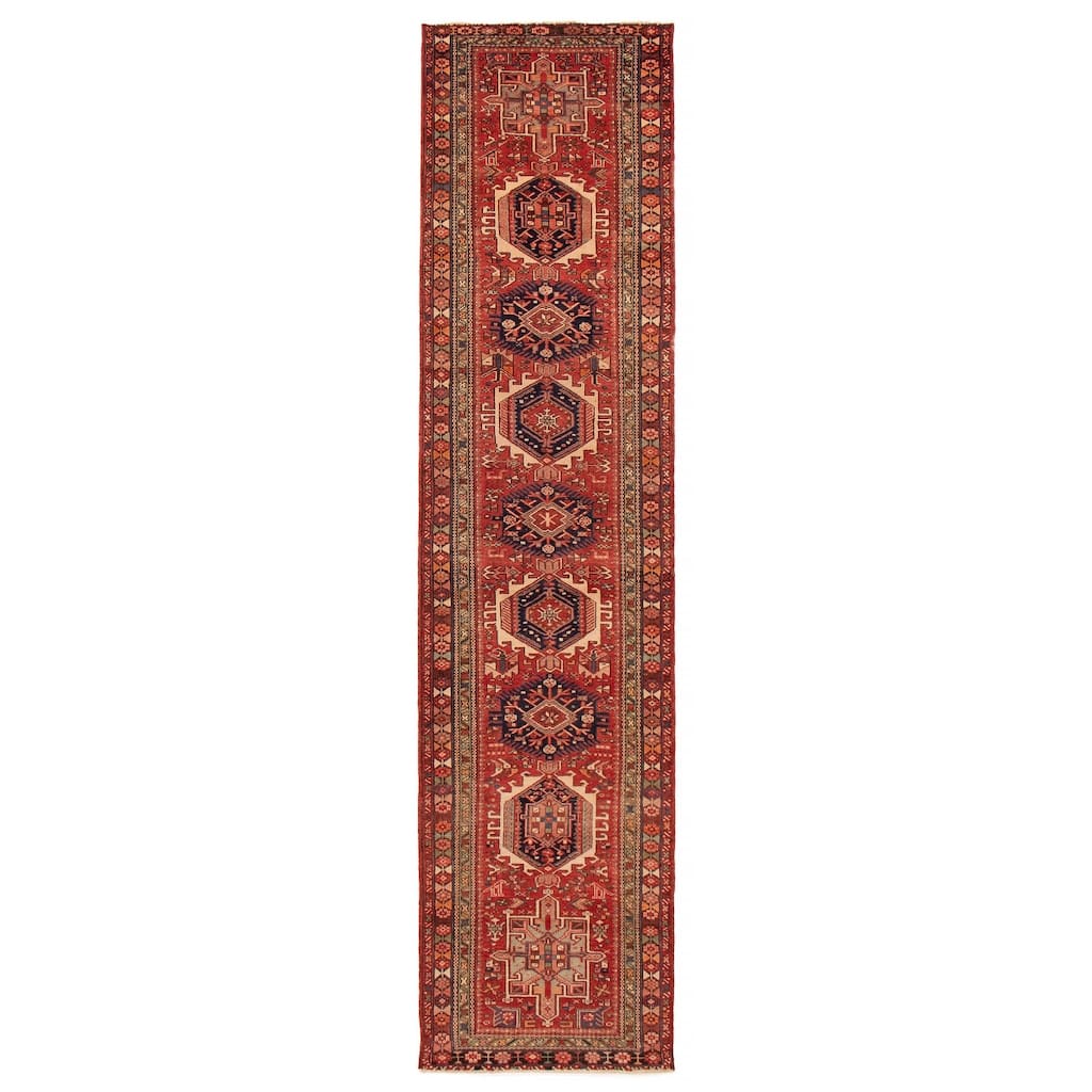 ECARPETGALLERY Hand-knotted Konya Anatolian Red Wool Rug - 3' 6" x 14' 3"