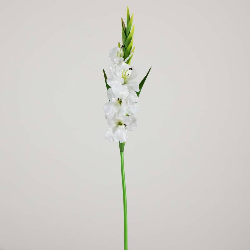 Floral Gladiolus Artificial Stem Sprays - 45" - Set of 3 - White