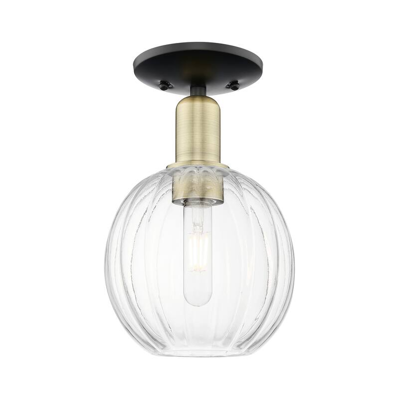 Innovations Lighting Downtown Urban - Preston - 1 Light 7" Globe Shade Semi-Flush Mount Light